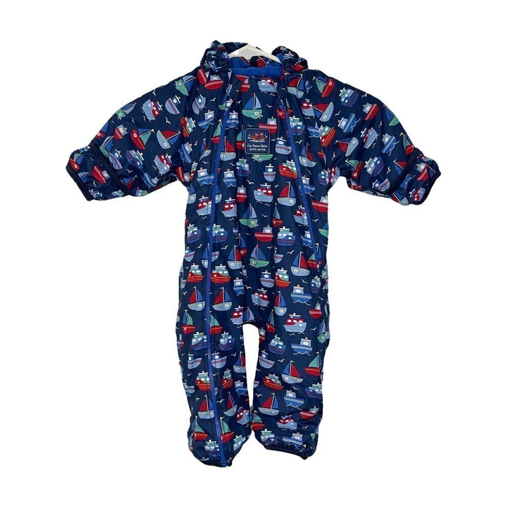 Jojo Maman Bebe All in one boy Snowsuit size 3-6 Months Blue Nautical Theme